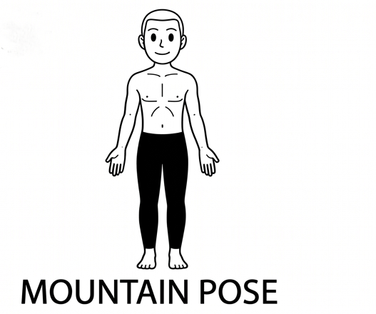 Visual sketch of Mountain Pose (Tadasana)
